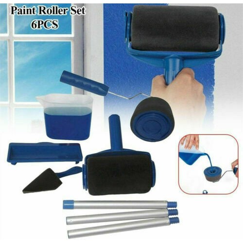 6 Tools Pro Paint Roller Brush Paint Roller brush Set with Tank Paint Kit