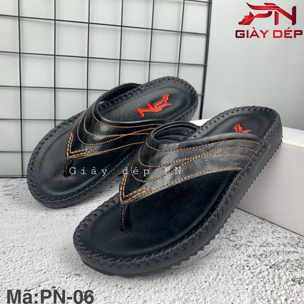 Dép kẹp xỏ ngón nam da bò cao cấp