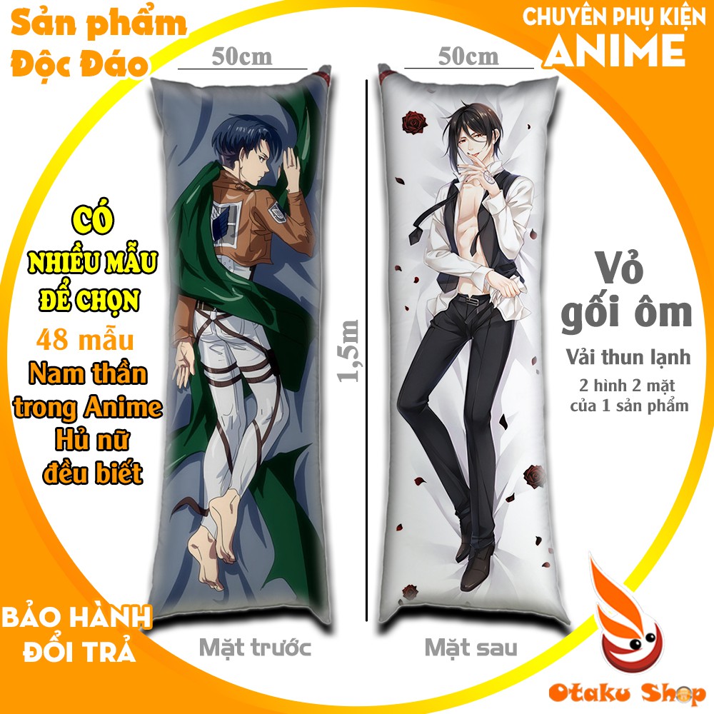 {48 mẫu Dakimakura} Vỏ Gối ôm Anime Nam thần, Yaoi dành cho Hủ Nữ siêu to dài 1,5m x 50cm hàng có sẵn đặt theo yêu cầu