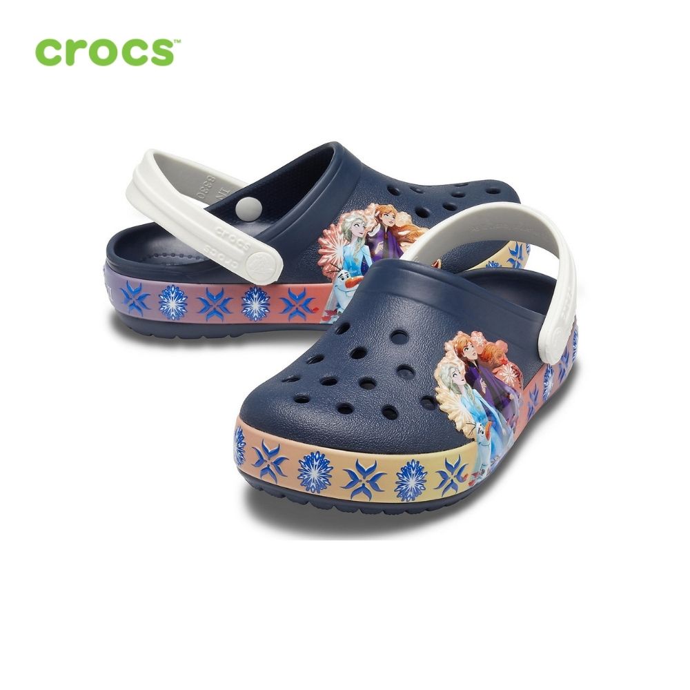 Giày lười clog trẻ em CROCS Funlab Lights Clog Frozen 2 Disney 205823-410