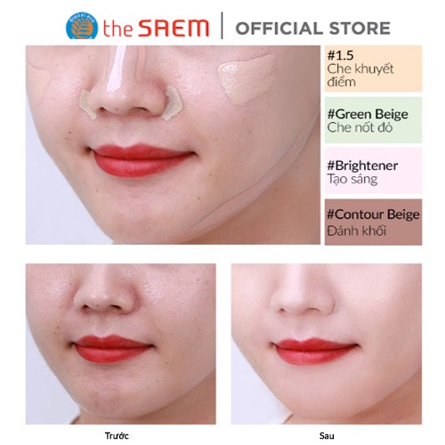 Kem che khuyết điểm The Saem Cover Perfection Tip Concealer (6.5g)