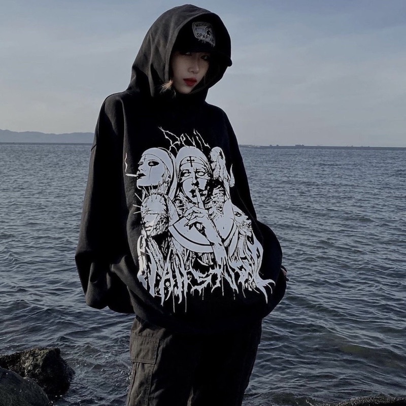 Áo Hoodie VAH NURSE DEVIL STUDIO FULL TAG VẢI HÃNG Chất Nỉ Ngoại 100% Cao Cấp From Rộng Unisex Nam Nữ - DIONS STORE