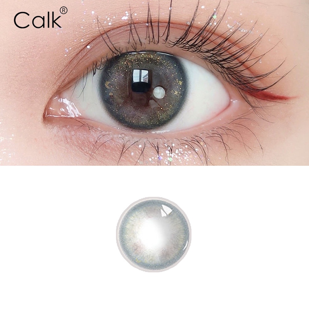 Set 2 Kính Áp Tròng CALK Màu Xanh Dương Vivian Mềm Dùng Trong Một Năm Độ 0.00-8.00 Thời Trang