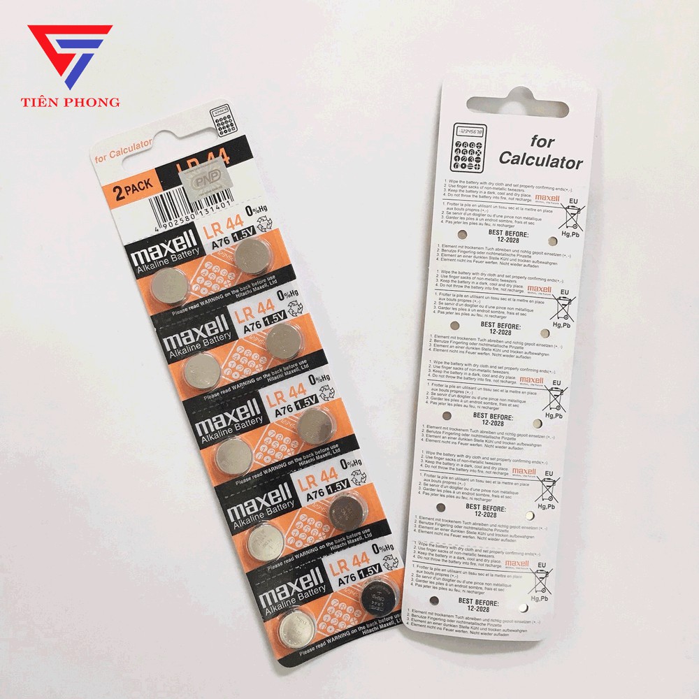 1 viên Pin LR44 A76 AG13 G13A Hàng Chính Hãng Maxell, Panasonic, Mitsubishi, Camelion, Tianqiu