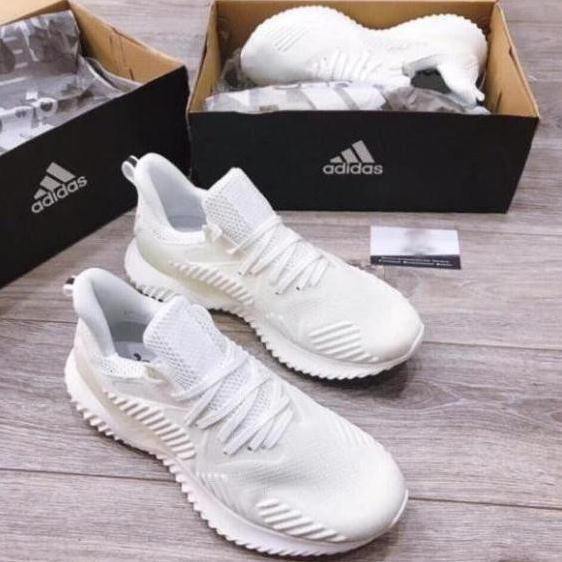 Xả Mới - [Ảnh thật] Giày Adidas Alphabounce màu trắng dành cho nam nữ MN5 " ' ' < .