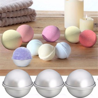 6pcs 3 Sets New 65mm Aluminum Silver Round DIY Bath Bomb Molds For Fizzy Sphere