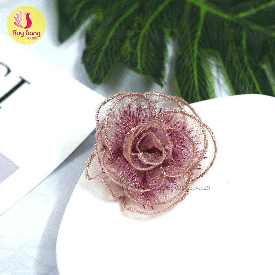 Hoa hồng ren 3D dùng đính váy, áo hoặc phụ kiện tóc