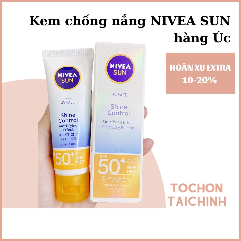 Kem chống nắng Nivea Shine control 50ml bản Úc