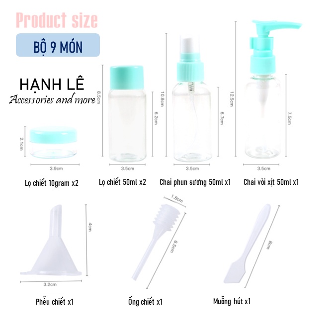Bộ chiết mỹ phẩm du lịch tiện lợi, dễ dang mang theo, giúp bảo quản và giữ gìn mỹ phẩm sạch sẽ và an toàn