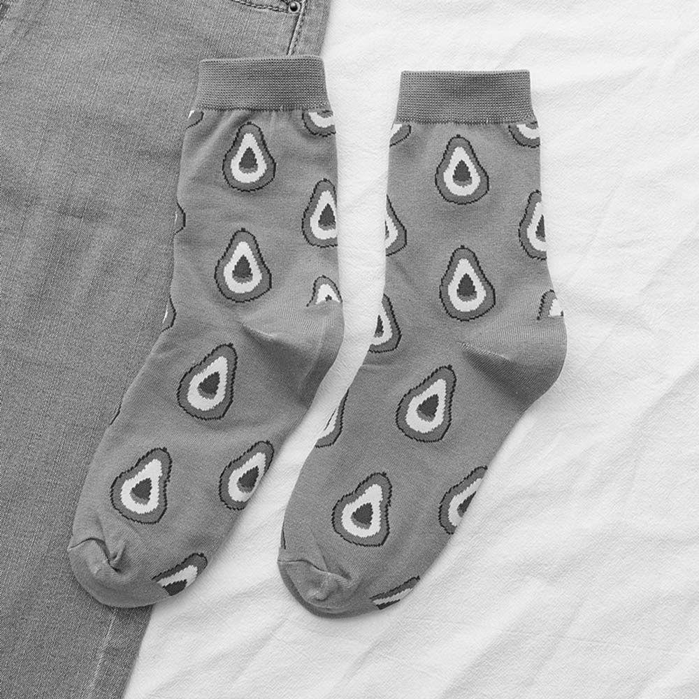 EXPEN Tất Cotton Họa Tiết Trái Bơ / Dưa Hấu Phong Cách Hàn Quốc