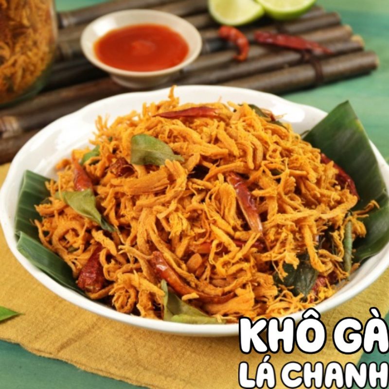 Khô gà lá chanh cay cay bao ngon hủ pet