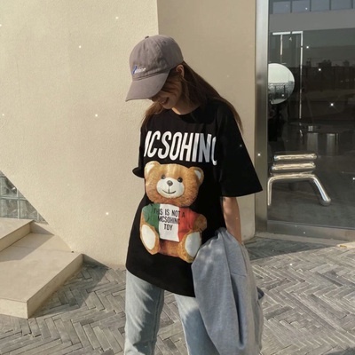 Áo thun nữ cotton dày đẹp Moschino Bear
