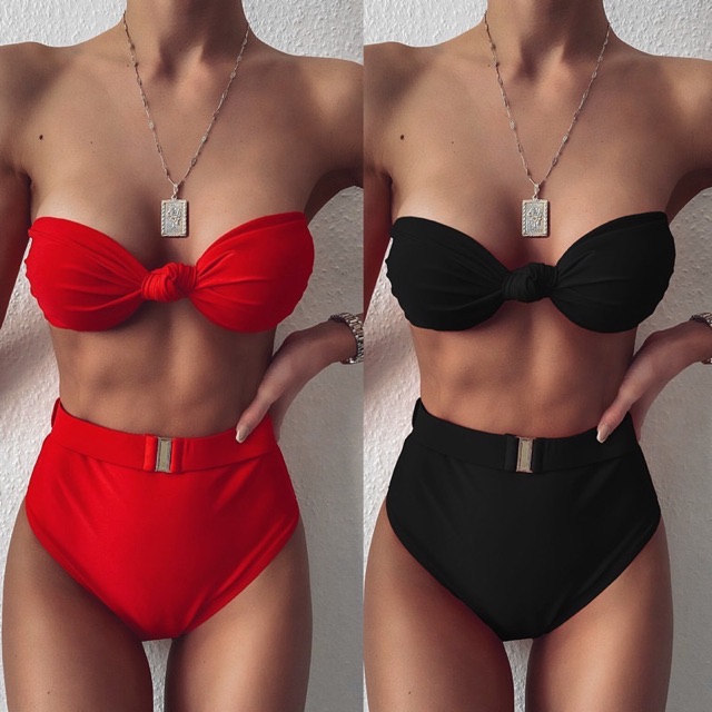 [BKN560] &lt;ÂU&gt; SET BIKINI QUÂY NÚT NGỰC 2 MÀU (CẠP CAO)