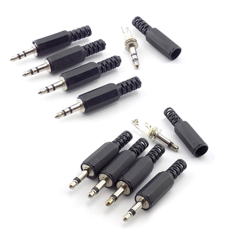 Set 5 Đầu Nối Âm Thanh Jack Cắm 3.5mm 2 / 3 Cực Chuyên Dụng
