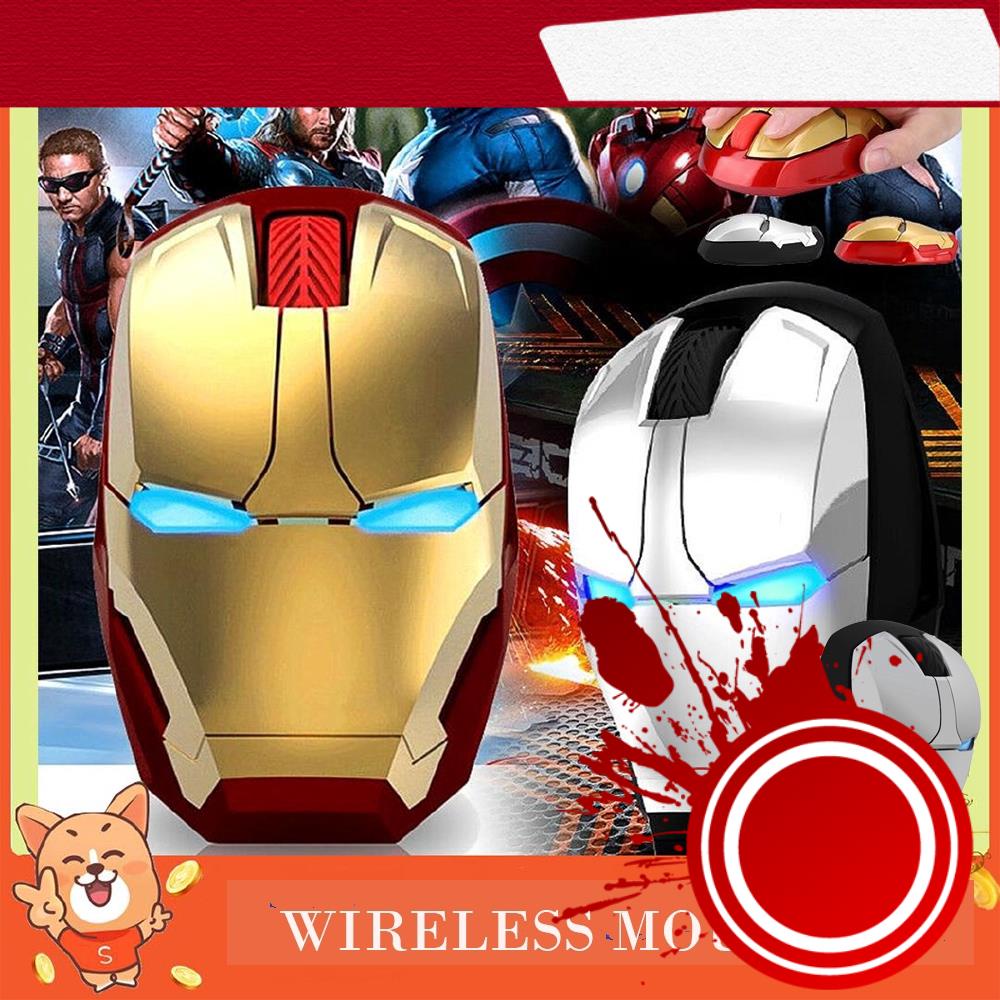 Chuột không dây Iron Man quang học chuột chơi game có thể điều chỉnh DPI yên lặng chuột công thái học thí