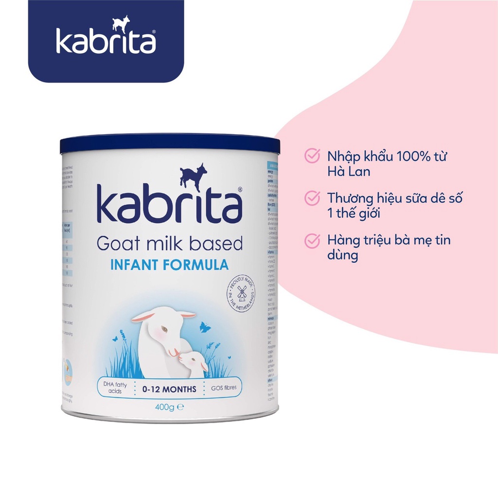 Sữa Dê Kabrita hàng nhập khẩu nguyên lon từ Hà Lan số 1,2,3  hộp 400g/800g