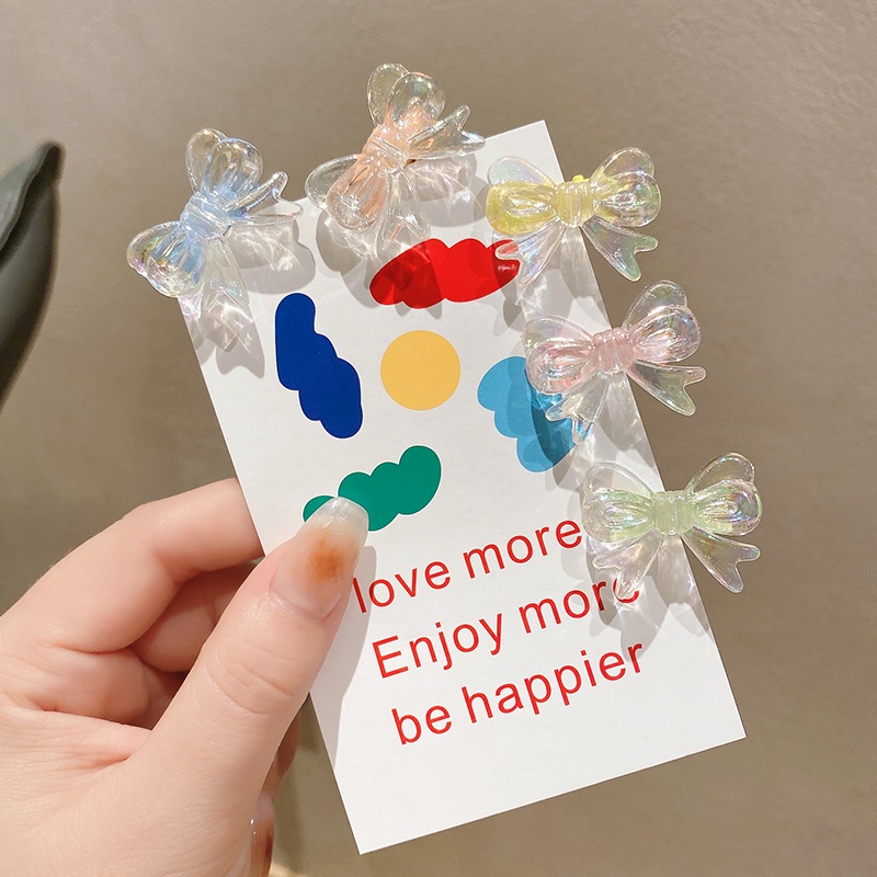 Kẹp Tóc Nơ Nhựa Acrylic Đáng Yêu Cho Bé Gái