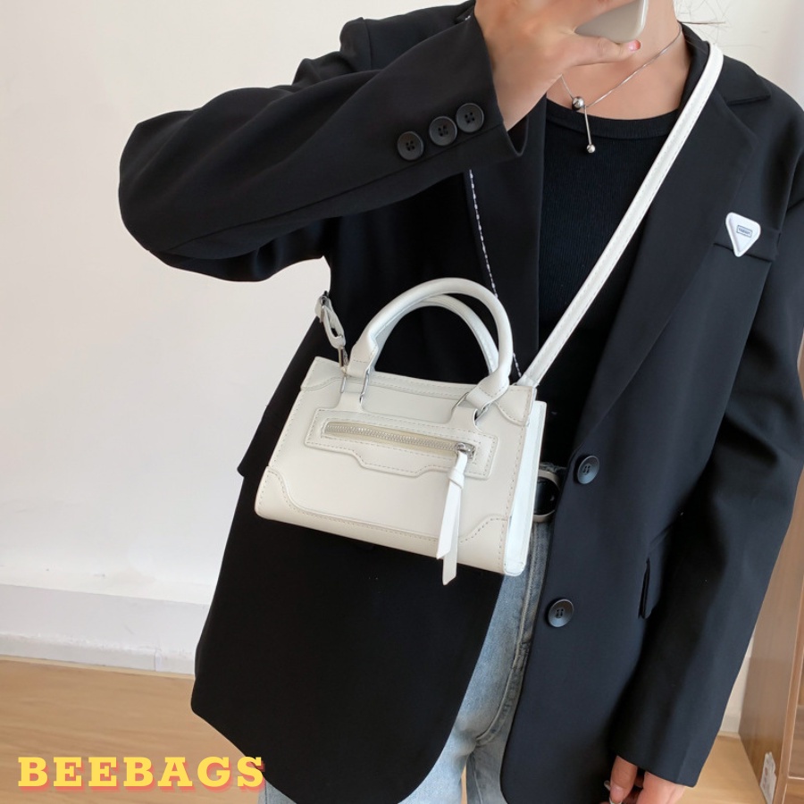 Túi Đeo Chéo Phối Khóa Zip Phong Cách Độc Lạ Màu Hồng, Trắng, Đen, Xanh Dương | TX50 | Túi Nữ Cầm Tay Thiết Kế Tinh Tế