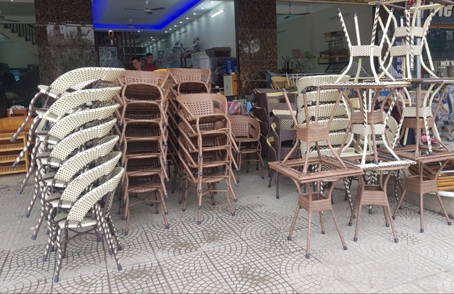 Ghế cafe nhựa giả mây