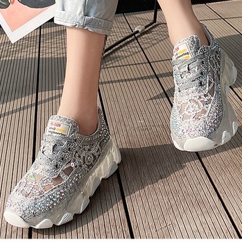 Giầy  SUPER thể thao nữ Ulzzang  phong cách HÀn Quốc  phối lưới hè gắn đá hàng CAO CẤP siêu xịn xò FULL BOX