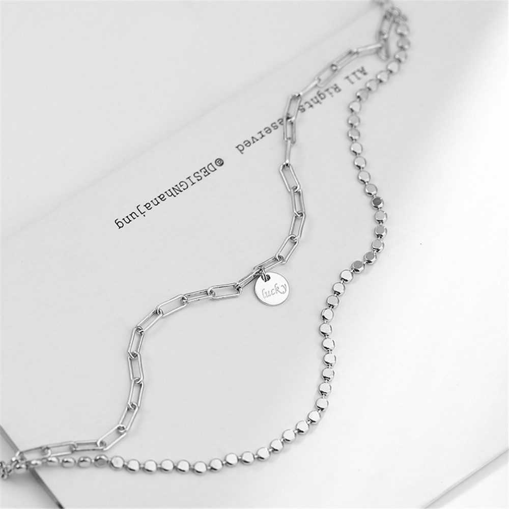 Vòng tay hai lớp mặt hình học phong cách Hàn Quốc dễ phối đồ