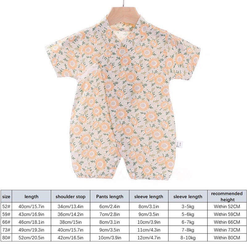 Bộ Áo Liền Quần Tay Ngắn Vải Cotton Mỏng In Hoạt Hình Thời Trang Mùa Hè 2022 Cho Bé Sơ Sinh
