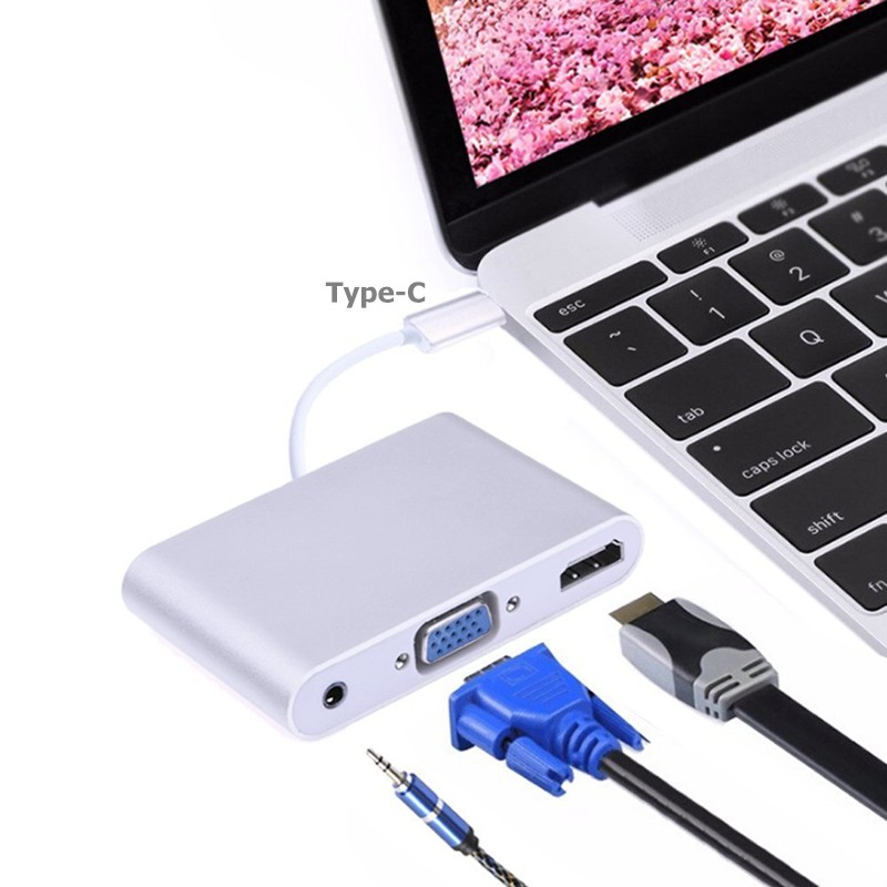 Hub USB Type-C ra HDMI, VGA cho Macbook, MHL