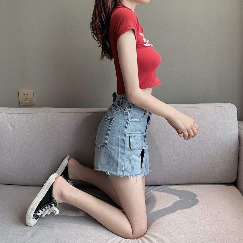 Ulzzang ( 얼짱) - QUẦN SHORT JEANS NỮ GIẢ VÁY