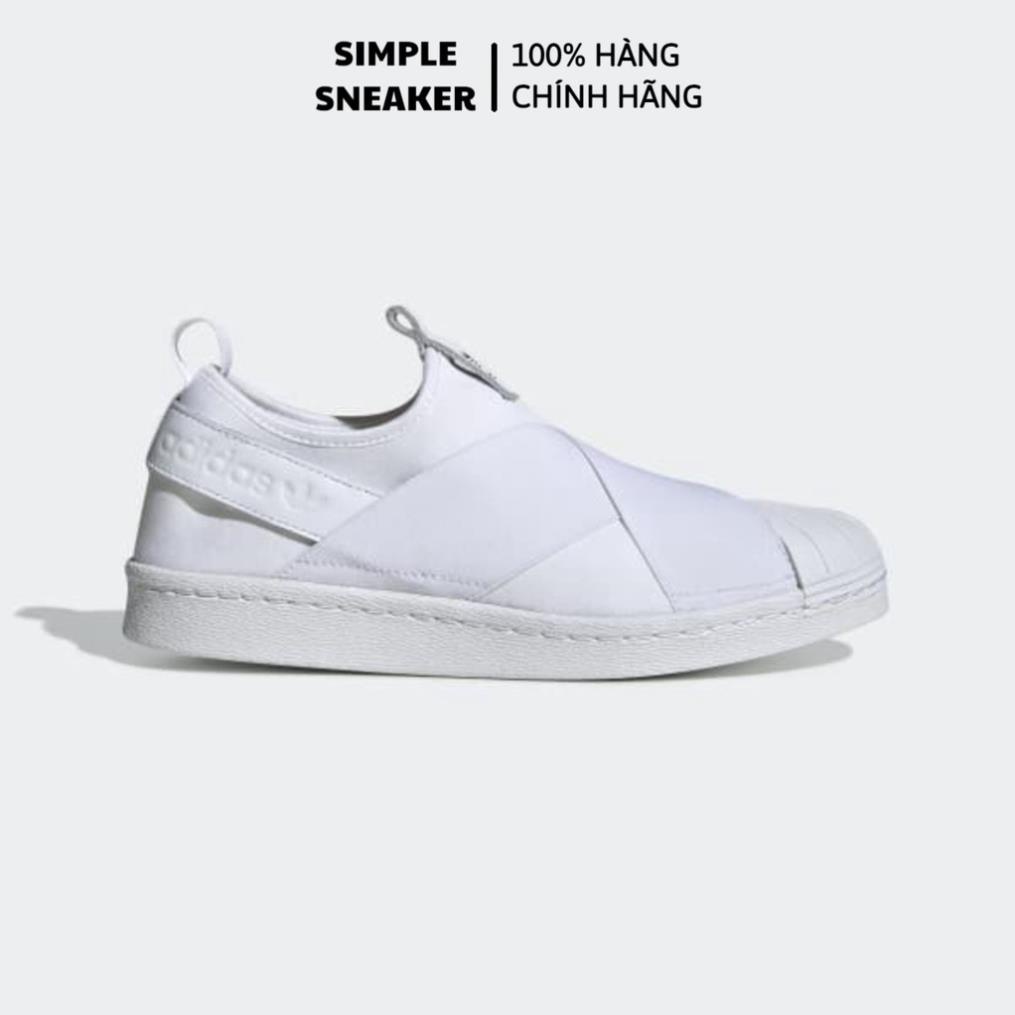 Giày Adidas Nữ 🔥FREESHIP🔥 Adidas Superstar Slip On Chính Hãng -Giày Slip On Allwhite Chuẩn Auth [S81338] ⤴️