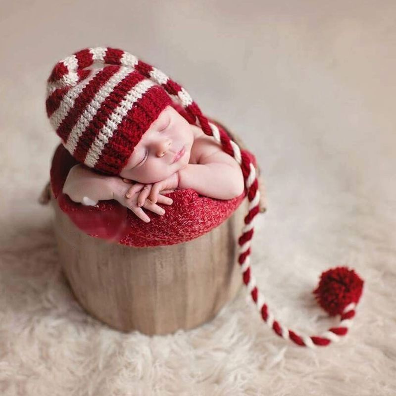 Mũ Ông Già Noel Đuôi Dài Dày Dặn Dùng Làm Đạo Cụ Chụp Ảnh Giáng Sinh Năm Mới