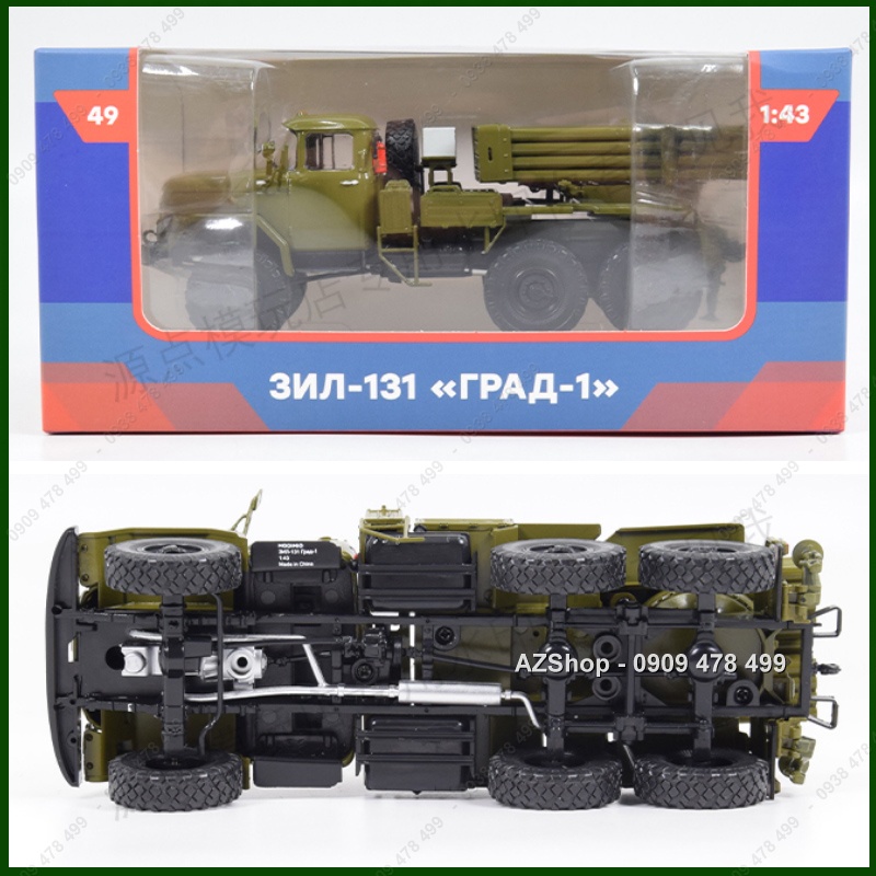 Mô Hình Chi Tiết Xe Tải ZIL 131 Pháo Loạt GRAD BM21 kiểu Kachiusa - Tỉ Lệ 1:43
