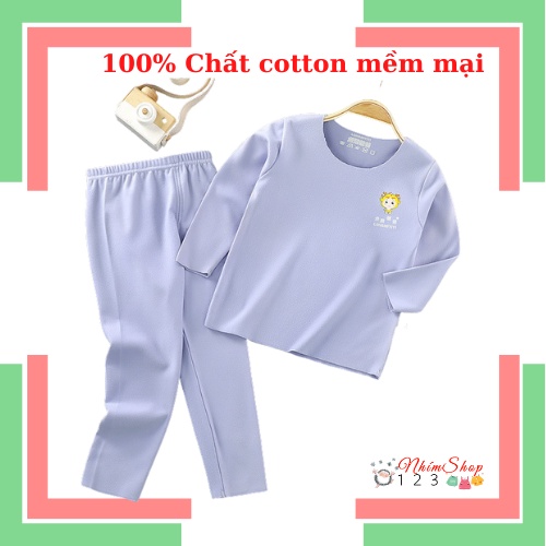 Bộ quần áo thu đông dài tay cho bé trai, bé gái từ 1 đến 3 tuổi chất cotton siêu mềm mịn, giá rẻ