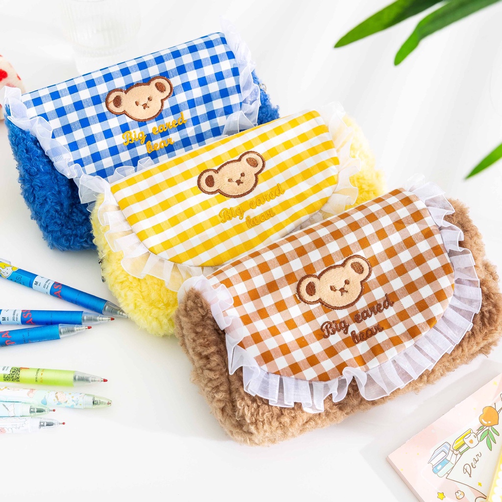 Túi Đựng Bút Đa Năng Hình Gấu Bông Dễ Thương