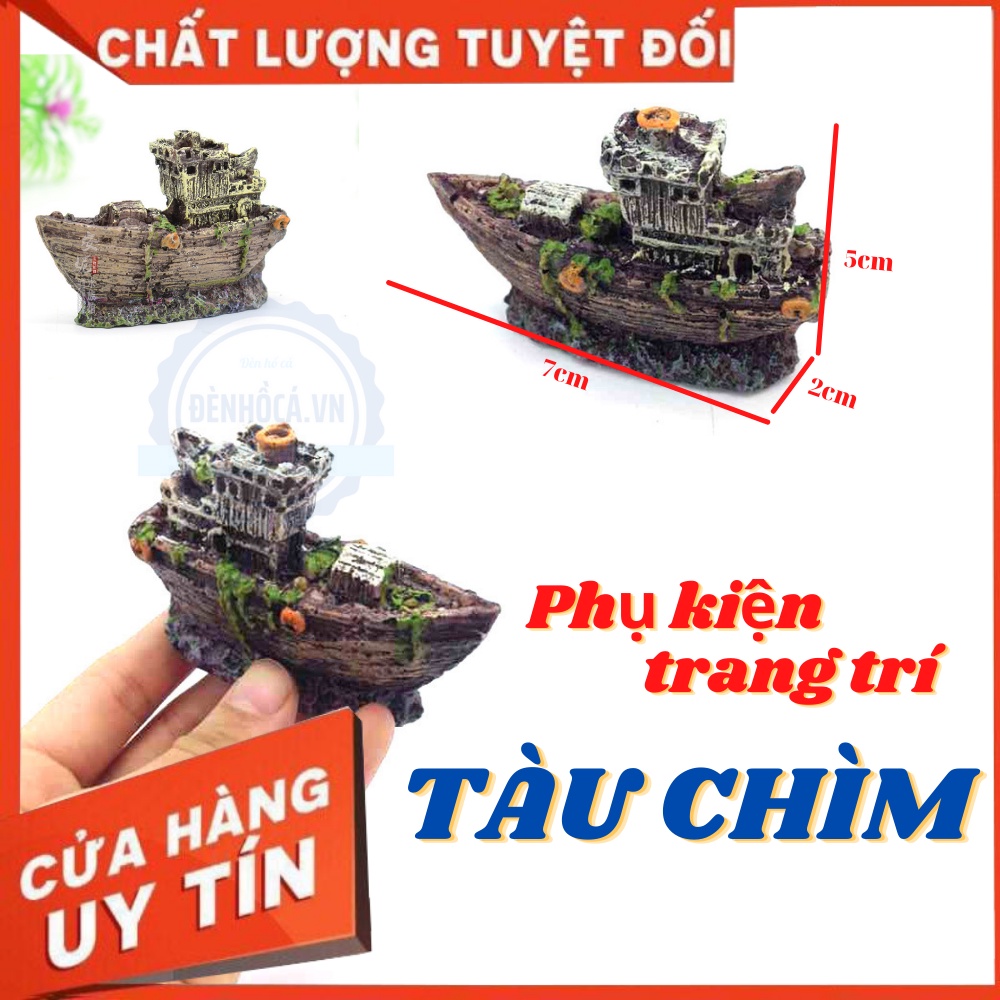 Phụ kiện hồ cá TÀU CHÌM trang trí hồ cá