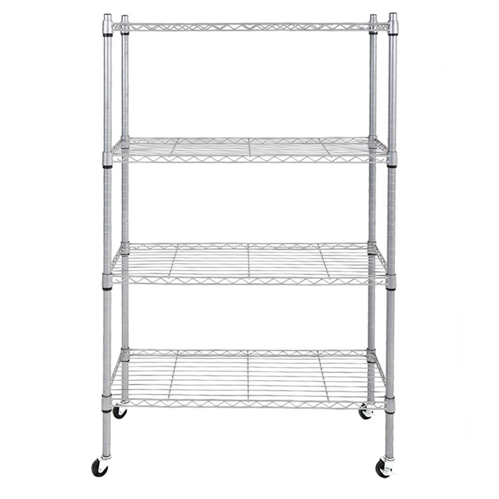 Homebase FURDINI Bộ kệ để đồ bằng thép có 4 ngăn lưu trữ đồ đạc FLOW W91.4xH142xD35.6cm màu bạc