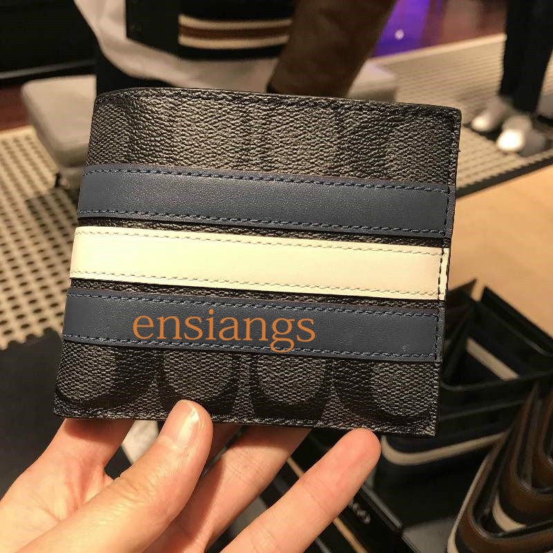 COACH Ví Da Ngắn Đa Năng Thời Trang Sang Trọng Cho Nam F74991