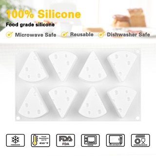 Khuôn silicon 3d hình 8 khoang phô mai nướng bánh - làm chocolate - panna cotta - mousse - pudding - tàu hũ - làm thạch