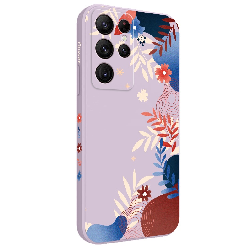 Bao Da Điện Thoại Họa Tiết Hoa Thời Trang Cho samsung galaxy s23 s22 fe ultra plus Ốp