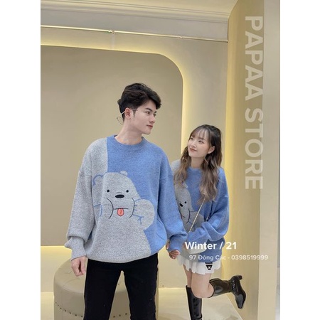 Áo len nam nữ phong cách Hàn Quốc gấu WeBareBears 3203 PAPAA SHOP