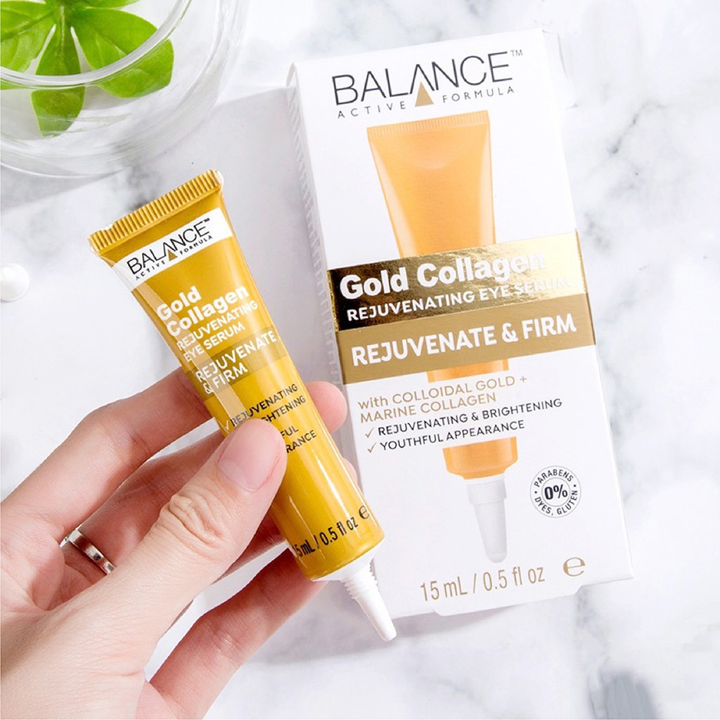 Tinh chất dưỡng vùng da mắt Balance Gold Collagen Rejuvenating Eye Serum 15ml [Hàng Nhập Khẩu Chính Hãng]