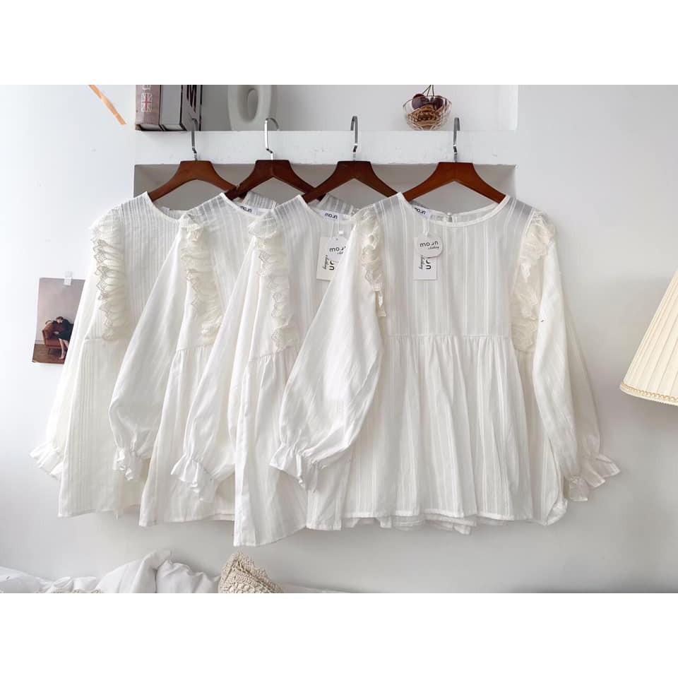 Áo Babydoll Trắng Nữ Bigsize ❤️FREESHIP❤️ Thấm Hút Mồ Hôi Tốt, Áo Sơ Mi Xuất Dư nana store hn