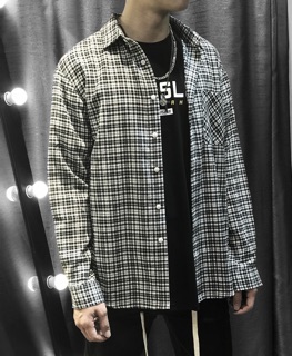 Áo sơ mi flannel đen trắng kẻ nhỏ Brocode