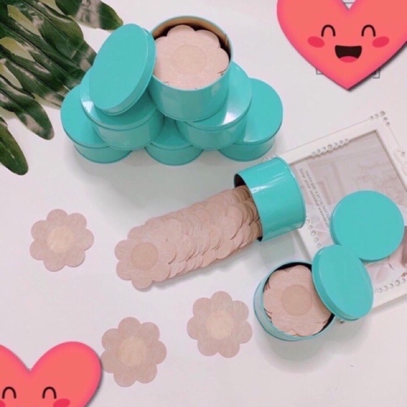 Hộp 60 Miếng Dán Ti, Đầu Ngực, Nhũ Hoa Giấy Dùng 1 Lần Hình Hoa