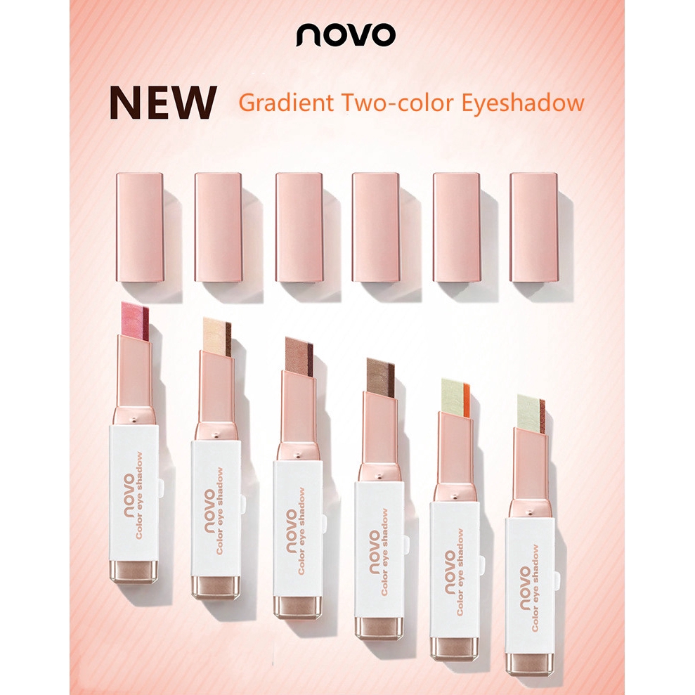 &lt;Ready Stock&gt;Makeup NOVO5099 Gradient Two-color Eyeshadow Stick Lazy Eyeshadow Students Eye-modified Eye Shadow Pen