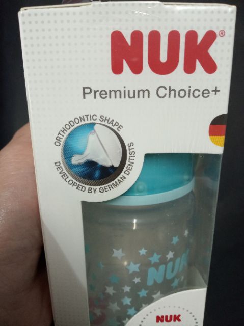 Bình sữa NUK cổ rộng Premium Choice núm ti silicone 150ml hàng chính hãng