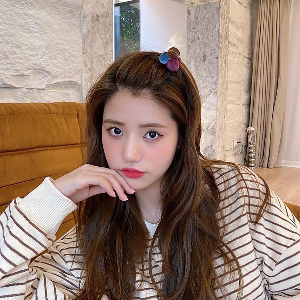 Kẹp tóc lông nhung hình học nhiều màu dễ thương phong cách Hàn Quốc cho nữ