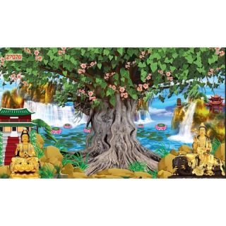 Tranh dán tường 3d cây bồ đề