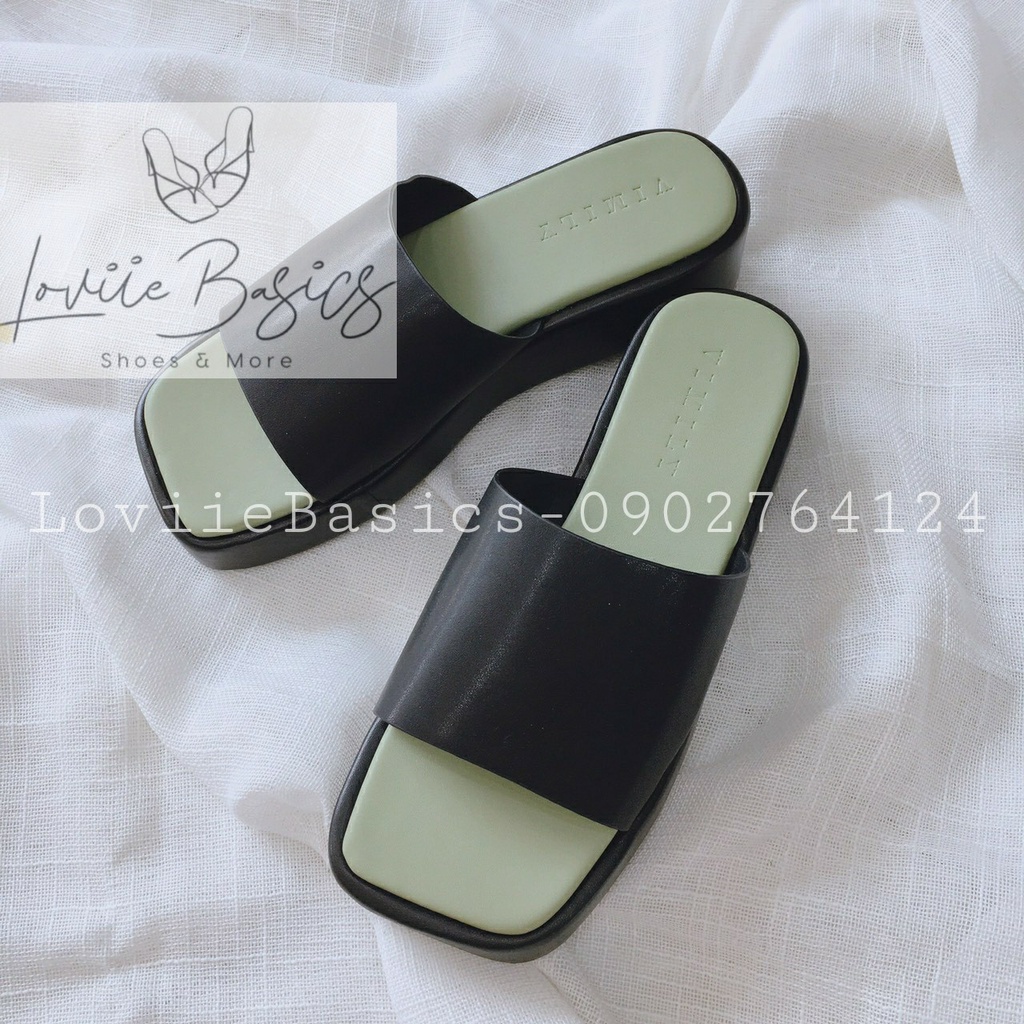 DÉP NỮ LOVIIE BASICS - DÉP BÁNH MÌ THỜI TRANG PHONG CÁCH QUAI NGANG BẢN TO ĐẾ BẰNG D220309