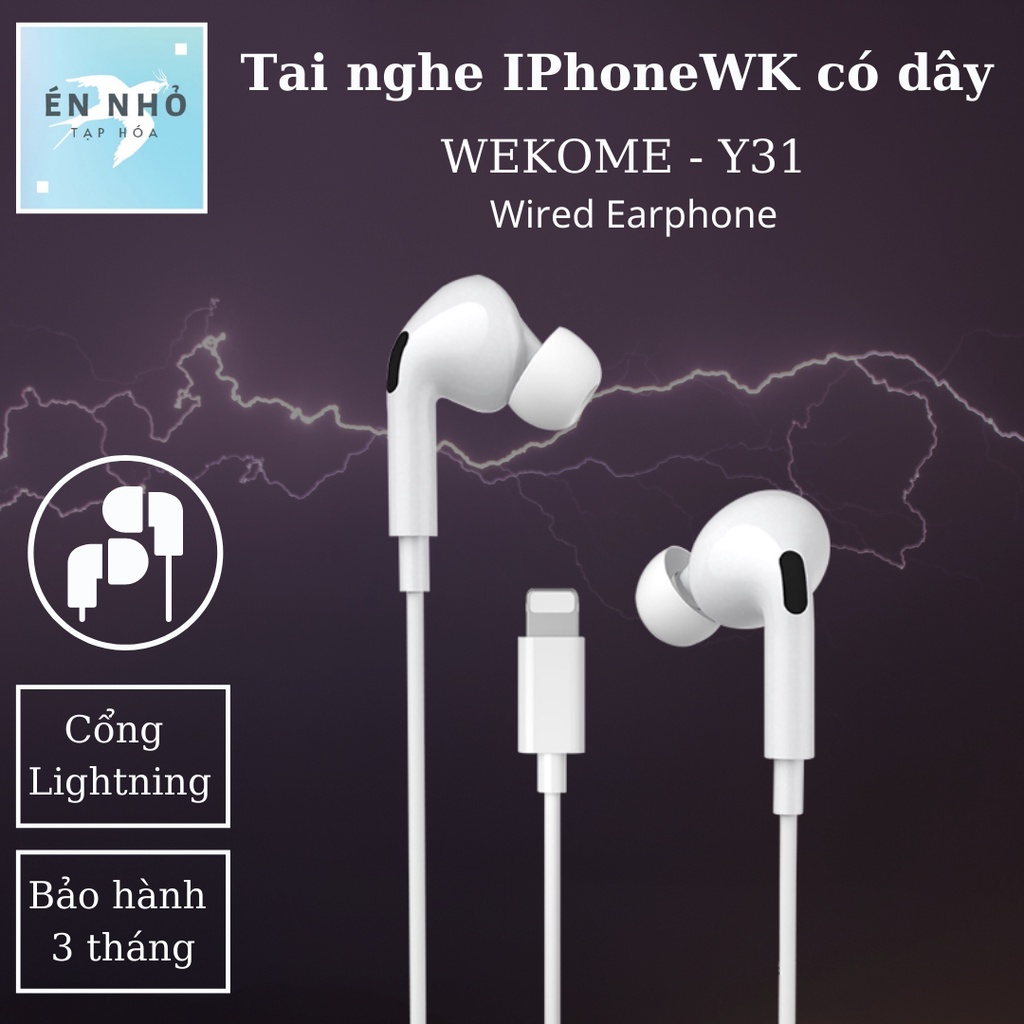 Tai Nghe IPhone WK Y31 Chân Lightning Chống Ồn cho Iphone | Bảo Hành 3 Tháng