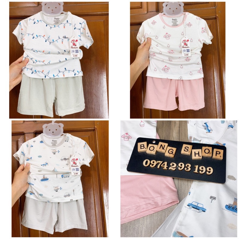 Bộ cộc sợi tre cài vai Avaler bé trai/ bé gái( 9-36 tháng)